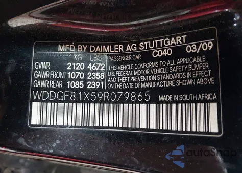 2009 Mercedes-Benz C 300 Luxury 4Matic/Sport 4Matic z USA, uszkodzony, nr VIN WDDGF81X59R079865